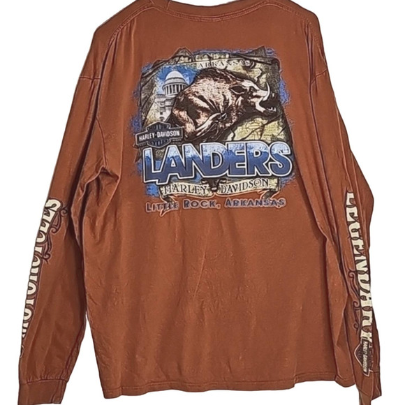 Harley-Davidson Other - Harley Davidson Men Sz XL Long Sleeve Tee Graphic Little Rock Arkansas Razorback